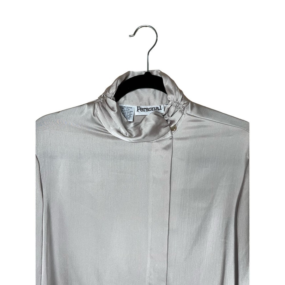 Vintage Personal Blouse, NWT, Waterfall Collar, Button Embellished, Size 14
